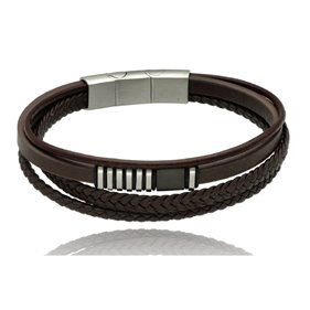Obrazek Bransoletka męska ze skóry BM97152