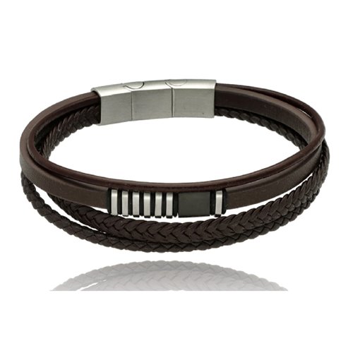 Obrazek Bransoletka męska ze skóry BM97152