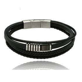 Obrazek Bransoletka męska ze skóry BM97151