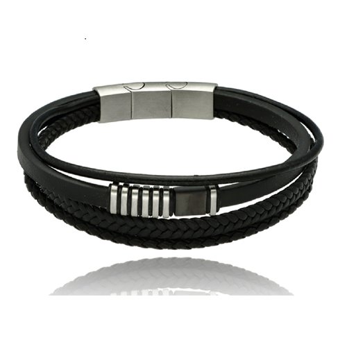 Obrazek Bransoletka męska ze skóry BM97151