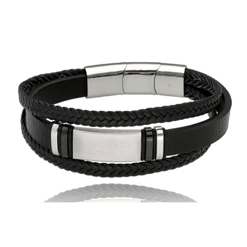 Obrazek Bransoletka męska ze skóry BM97120