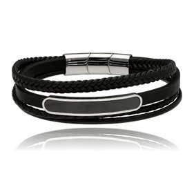 Obrazek Bransoletka męska ze skóry BM97118