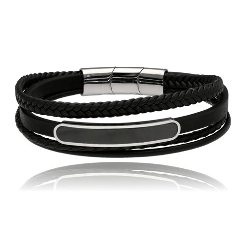 Obrazek Bransoletka męska ze skóry BM97118