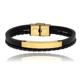 Obrazek Bransoletka męska ze skóry BM97174