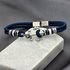 Obrazek Bransoletka męska ze stali i sznurka BM96619