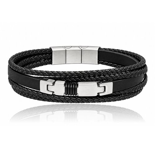 Obrazek Bransoletka męska ze skóry BM96414